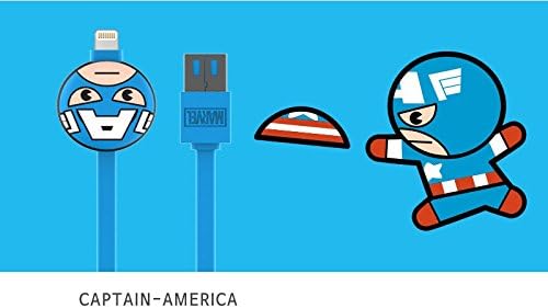 Marvel character 8-pin iPhone USB charging, data transferring cable (Captin-America)
