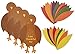 amscan Paper Turkey Craft Kit - Thanksgiving Party, 1 Set,for 48 months to 144 months, Assorted Sizes, Multi Color
