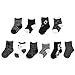 BARE HUGS Infant Boys 10 Pk All Weather Multicolored Socks Black/White Geomertic 12-24