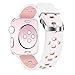 Band for Apple Watch 42mm, Guangzhi New Fashion Soft Silicone Sport Wrist Staps Band Replacement With Stainless Steel Buckle for iWatch Series 1 / 2, Sport, Edition, Nike+,42mm,White and Lightpink