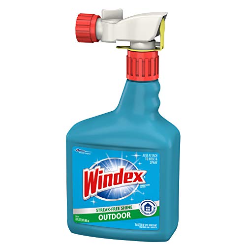 Windex Outdoor Window, Glass, & Patio Cleaner with Hose Attachment, 32