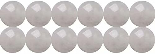 DIY Jewellery Making Beads Genuine White Jade Gem Stone 6mm Round Beads in Bulk Supplies One Strand 15 Inch APX 60 Pcs