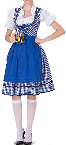 IYOWEL Women German Dirndl Dress Costumes for Bavarian Oktoberfest Halloween Carnival Maid Cotsume