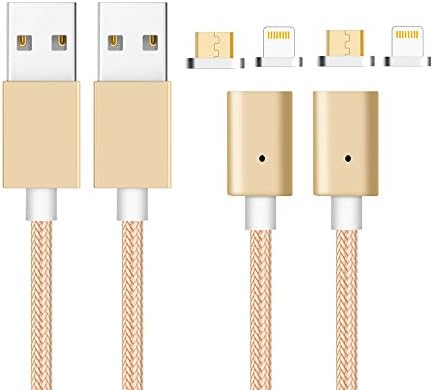 Usb Cable,Animoeco Magnetic Nylon Braided Micro usb/ Lightning Cable 2 in 1 2A Quick Charger Cable for Samsung Galaxy s 8 8Plus/ s 7 7Edge/ s 6 6Edge/ s5 / iPhone 8 8s 8X/ 7 7Plus / 6 6s Plus