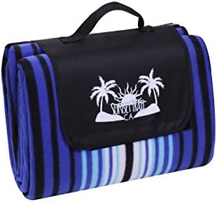 Extra Large Outdoor Multipurpose Blanket By Sunset Trail CA: Foldable Ground Blanket With Fleece Lining &amp; Waterproof Nonslip Bottom -BPA &amp; Phthalate Free-For Picnic, Camping, Festivals And More