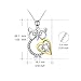 Angel caller Night Owl Heart With Clear Crystal Women Men Sterling Silver Pendant Necklace Jewelry (Owl)