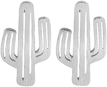 LUCINE Fashion Cute Hollowed-out Brushed Cactus Stud Earrings for Teen Girls Womens Birthday Gifts