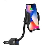 Car Phone Mount, Vansky Newest Upgraded Universal Gooseneck 3-In-1 Car Holder Cigarette Lighter Power with Dual USB 4.8A Charger for iPhone 7 Plus, 7, 6/6S/6S Plus, Samsung Galaxy and More Smartphones