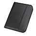 Samsill Leather Trim Business Junior Padfolio/Interview Portfolio with Zippered Closure, 5 Inch x 8 Inch Writing Pad Included, Black