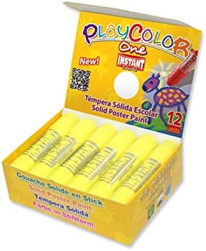 PlayColor Basic One 10g Solid Poster Paint Stick (Pack of 12 - Yellow)