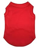 Petitebella Puppy Clothes Dog Dress Plain Red Sleeveless Cotton Tee T Shirt (Medium)