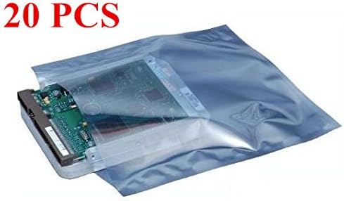 Cleanmo 20 pcs ESD Bags. ESD Shielding Bag (5.9 x5.3 inch Open Top ESD Shielding Bags for Motherboard Video Card or forGPU, LCD Screen and Electronic Devices Computer PC Accessories