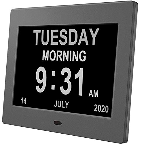 Pipishell Digital Calendar Alarm Day Clock with 8" Large Screen