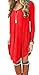 Women's Long Sleeve Casual Loose T-Shirt Dress Red XL