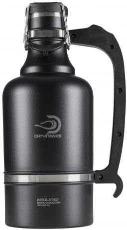 DrinkTanks Vacuum Insulated Stainless Steel Beer Growler, 128 oz.