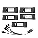 Leoie E58 3.7V 500mAH Battery Spare Parts for Folding 4-axis UAV/Drone (1 Charging Cable & 5 Battery)