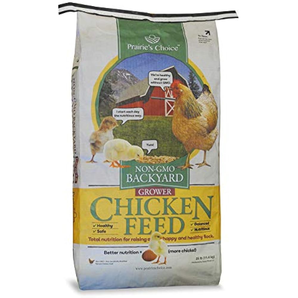 Prairie's Choice NonGMO Backyard Chicken Feed Grower Formula, 25lbs