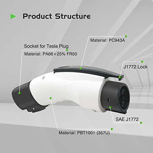 EVCARS Tesla to J1772 Charging Adapter with Safety SelfLocking and