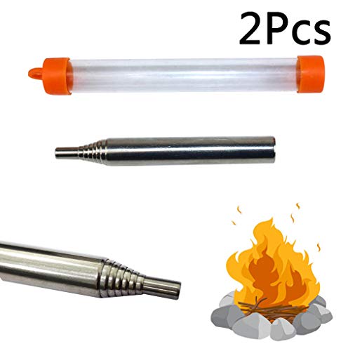QUICATCH Blow Fire Tube Campfire Tool Pocket Bellows Builds Fire by Blasting Air Outdoor Gear Collapsible Fire Tool 2PCS