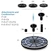 SOARAISE Solar Fountain with Battery Pack, 2.5W Powered Fountain Bird Bath Fountain Pump Free-Standing Outdoor Solar Panel Kits Water Pump for Birdbath, Garden, Pool, Pond