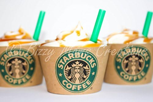 Starbucks Inspired Cupcake Wrappers - Birthday Party Décor- Wedding Décor- Baby Shower Décor - Set of 12