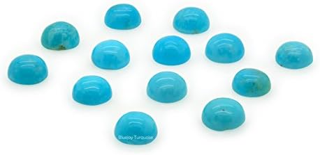 Bluejoy Genuine Natural American Turquoise Calibrated Cabochon - 4mm Round (6-Stones Pack)