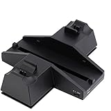 Vertical Stand Cooling Fan with Dual Charging Station for PS4 Console and Controllers