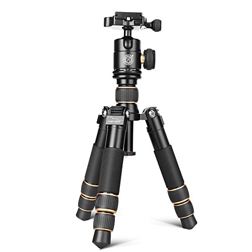 QZSD Q166A Aluminum Alloy Tripod 21.6 Inch Desktop Light Weight Monopod with Ball Head 1/4 Quick Release Plate for DSLR Camera