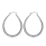 NYKKOLA Hot Fashion Jewelry Beautiful Classic 925 Silver Big Hoop Earrings