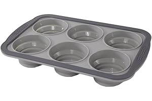 SundiooK Silicone Muffin Pan, 6-Cup Baking Pan Cupcakes, Muffins & Brownies, Non- Food-Grade Silicone, Heat Resistant to 450f
