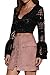 PROGRACE Women Stylish Lace Up Faux Suede Bodycon Tight Winter Mini Skirt Pink M