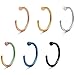 ORAZIO 6PCS 18G 316L Stainless Steel Nose Piercing Nose Rings Studs Septum Body Jewelry Piercing 6 Mixed Colors