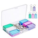 Cuttte 20 Pack Plastic Key Tags with Container, Key