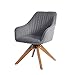 Art Leon Mid-Century Modern Swivel Accent Chair Elegant Grey with Wood Legs Armchair for Home Office Study Living Room Vanity Bedroom