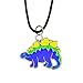 FUN JEWELS Cute Stegosaurus Dinosaur Pendant Color Change Mood Necklace For Boys Girls Animal Jewelry Gifts