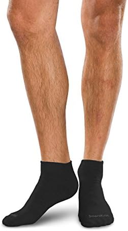 SmartKnit Seamless Mini-Crew Socks for Diabetes, Arthritis or Sensitive Feet (Black, XL)