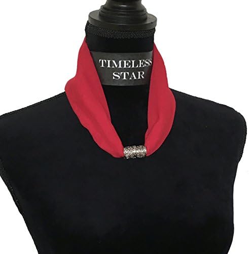 Chiffon Necklace Sash Scarf with Engraved Magnetic Clasp Classic Style for Women