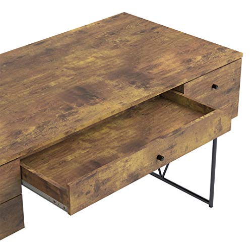 Analiese 4 Drawer Writing Desk Antique Nutmeg And Black Amazon Price Tracker Pricepulse