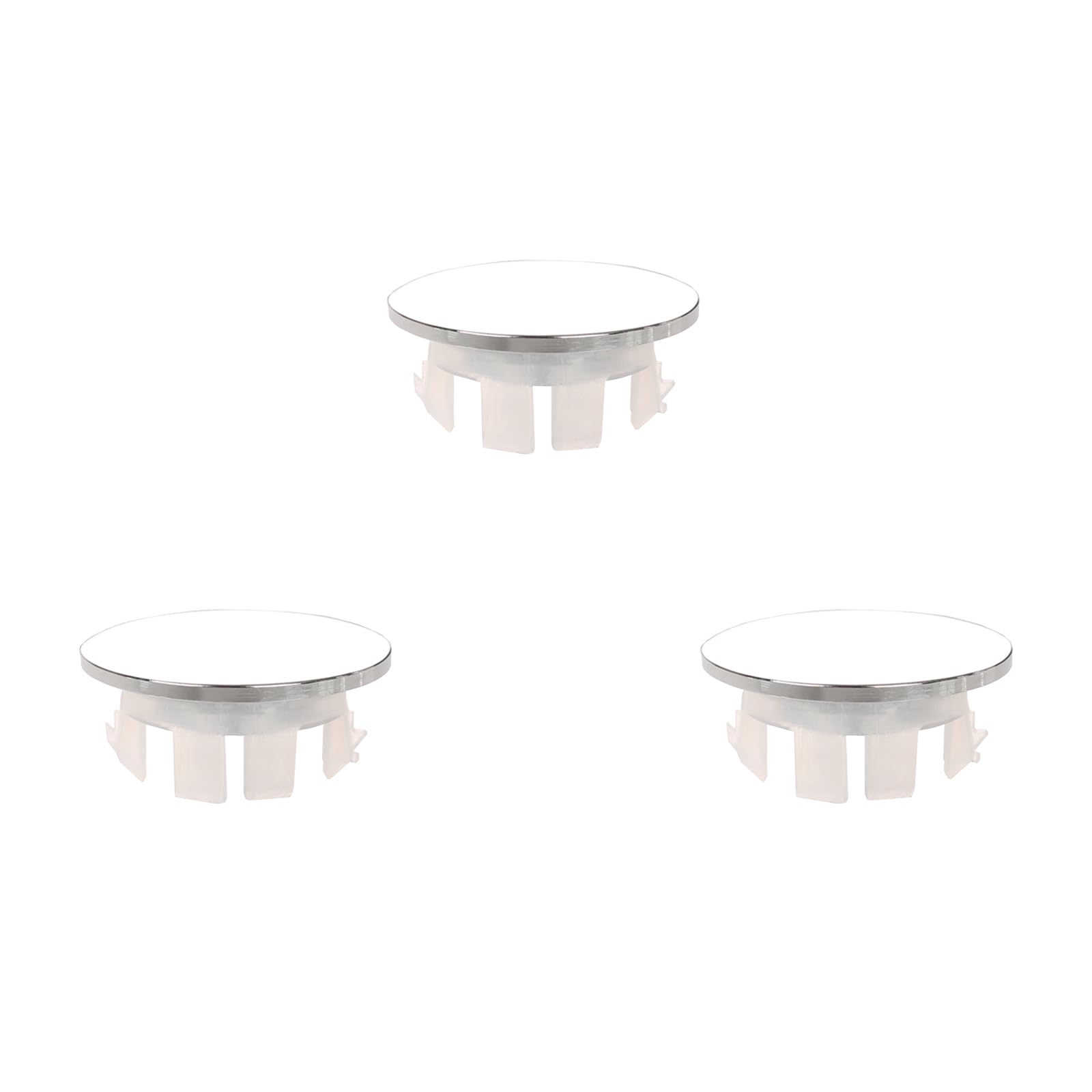 Overflow Rings 3 Pcs, Copper Sink Overflow Caps, Round Basin Drain Stopper Hole Covers for Bathroom, Kitchen, Silver
