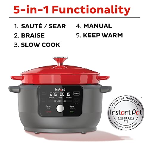 Instant Electric Round Dutch Oven, 6Quart 1500W, From the Makers of