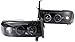 Spec-D Tuning 2LHP-RAM94G-TM Dodge Ram 1500 2500 Smoke Lens Glossy Black Halo Projector Head Lights