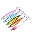 Aorace 10pcs 8.7cm/40g Saltwater Fishing Casting Metal Jig Shore and Boat Jigging Lure Bait Fishing Lures Hard Spoon Treble Hooks Tackle Salmon Bass