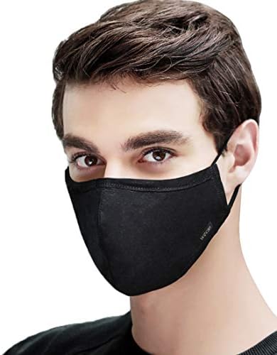 Dust Mask Reusable, Cotton Comfy Mask Against Pollen Allergies, Protection for Air Pollution PM2.5 Flu Dustproof Face Mouth Respirator Masks (Black)