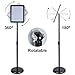 WeValor Adjustable Pedestal Sign Stand, 8.5 x 11 Inch Floor Standing Poster Sign Holder with Round Corner, Vertical and Horizontal View Sign Displayed, Black