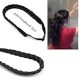 Merrylight Fashion Elastic Stretch Hair Braid Headband Plaited Braid Synthetic Hair Band Hair Piece (Dark Brown-4)