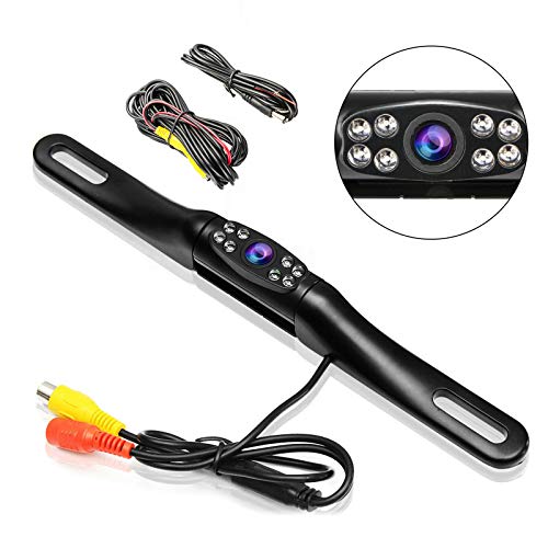 EEEKit Vehicle Backup Camera, Car Rear View Reversing Camera, IP68 Waterproof, 170 Wide Viewing Angle Car License Plate Camera with 8 Infrared Night Vision LED