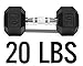 Yes4All 20 lbs Rubber Coated Hex Dumbbells w/ Ego Handle - ²BAACZ