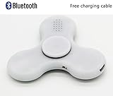 LED Light Switch MINI Bluetooth Speaker Music Fidget Spinner EDC Hand Spinner For Autism And Kids/Adult Funny Fidget Toy (White) (Toy)