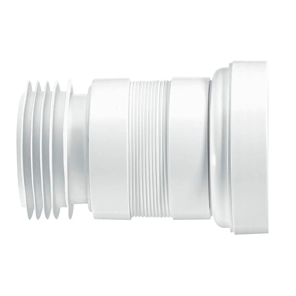 McAlpine WC-F18R Straight Flexible WC Connector - White