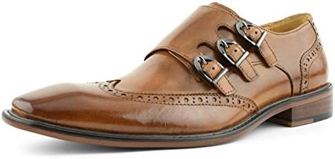 Asher Green AG119 - Men's Dress Shoes, Formal Mens Shoes - Genuine Leather Shoes for Men - Men's Wingtips - Triple Monk Strap Mens Shoes